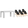 Pack Mesa de jantar ou cozinha extensível + 6 cadeiras nórdicas