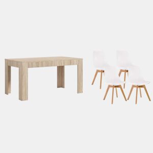 Pack Mesa de jantar ou cozinha extensível + 4 cadeiras nórdicas