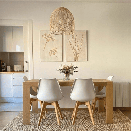 Pack Mesa de jantar ou cozinha extensível + 4 cadeiras nórdicas Pack Mesa de jantar ou cozinha extensível + 4 cadeiras nórdicas