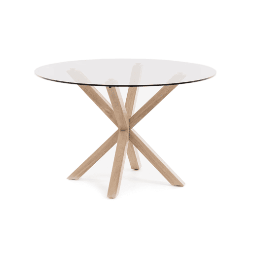 Pacote de mesa redonda de vidro temperado + cadeiras de couro sintéticometal Pacote de mesa redonda de vidro temperado + cadeiras de couro sintéticometal