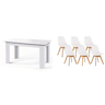 Pack Mesa Fixa de Jantar ou Cozinha + 6 Cadeiras Nórdicas