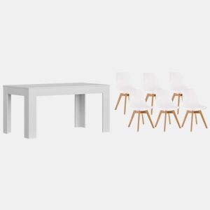 Pack Mesa de jantar ou cozinha extensível + 6 cadeiras nórdicas