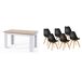 Pack Mesa Fija de Comedor o Cocina + 6 Sillas Nordic 138x80 Pack Mesa Fija de Comedor o Cocina + 6 Sillas Nordic 138x80 Negro/ Madera