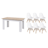 Pack Mesa de Jantar Fixa ou Cozinha + 6 Cadeiras Estilo Nórdico