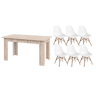 Pack Mesa de Jantar Fixa ou Cozinha + 6 Cadeiras Estilo Nórdico