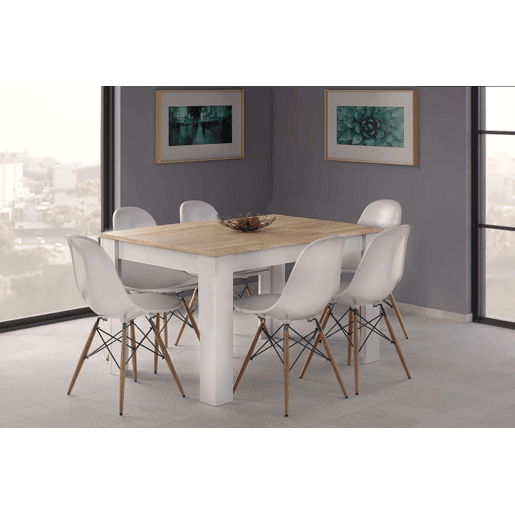 Pack Mesa de Jantar Fixa ou Cozinha + 6 Cadeiras Estilo NĂ³rdico Pack Mesa de Jantar Fixa ou Cozinha + 6 Cadeiras Estilo NĂ³rdico
