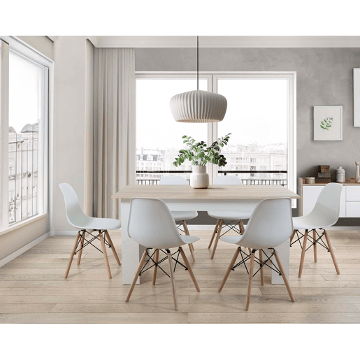 Pack Mesa de Jantar Fixa ou Cozinha + 6 Cadeiras Estilo NĂ³rdico Pack Mesa de Jantar Fixa ou Cozinha + 6 Cadeiras Estilo NĂ³rdico