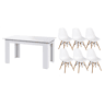 Pack Mesa de Jantar Fixa ou Cozinha + 6 Cadeiras Estilo Nórdico