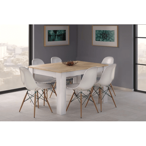 Pack Mesa de Jantar Fixa ou Cozinha + 6 Cadeiras Estilo NĂ³rdico Pack Mesa de Jantar Fixa ou Cozinha + 6 Cadeiras Estilo NĂ³rdico