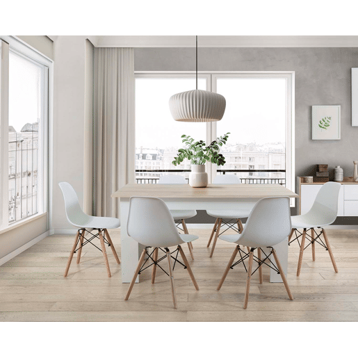 Pack Mesa de Jantar Fixa ou Cozinha + 6 Cadeiras Estilo NĂ³rdico Pack Mesa de Jantar Fixa ou Cozinha + 6 Cadeiras Estilo NĂ³rdico