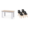 Pack Mesa Fixa de Jantar ou Cozinha + 4 Cadeiras Nórdicas