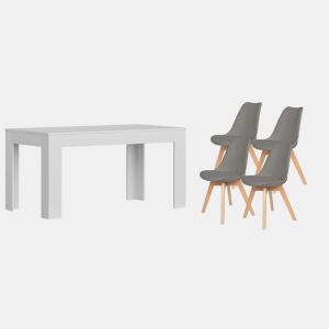 Pack Mesa de jantar ou cozinha extensível + 4 cadeiras nórdicas