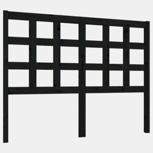 vidaXL Cabeceira de cama 125,5x4x100 cm pinho maciço preto