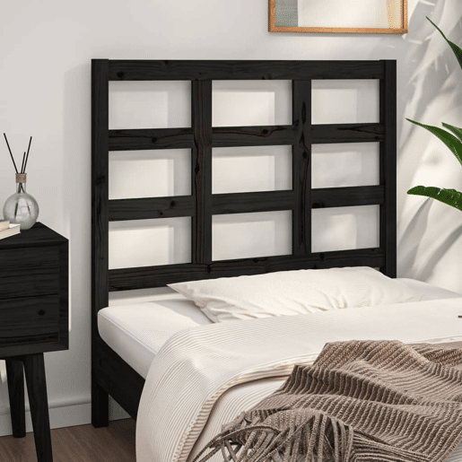 vidaXL Cabeceira de cama 95,5x4x100 cm pinho maciço preto vidaXL Cabeceira de cama 95,5x4x100 cm pinho maciço preto