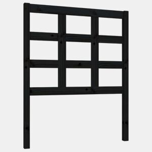 vidaXL Cabeceira de cama 80,5x4x100 cm madeira de pinho maciça preto