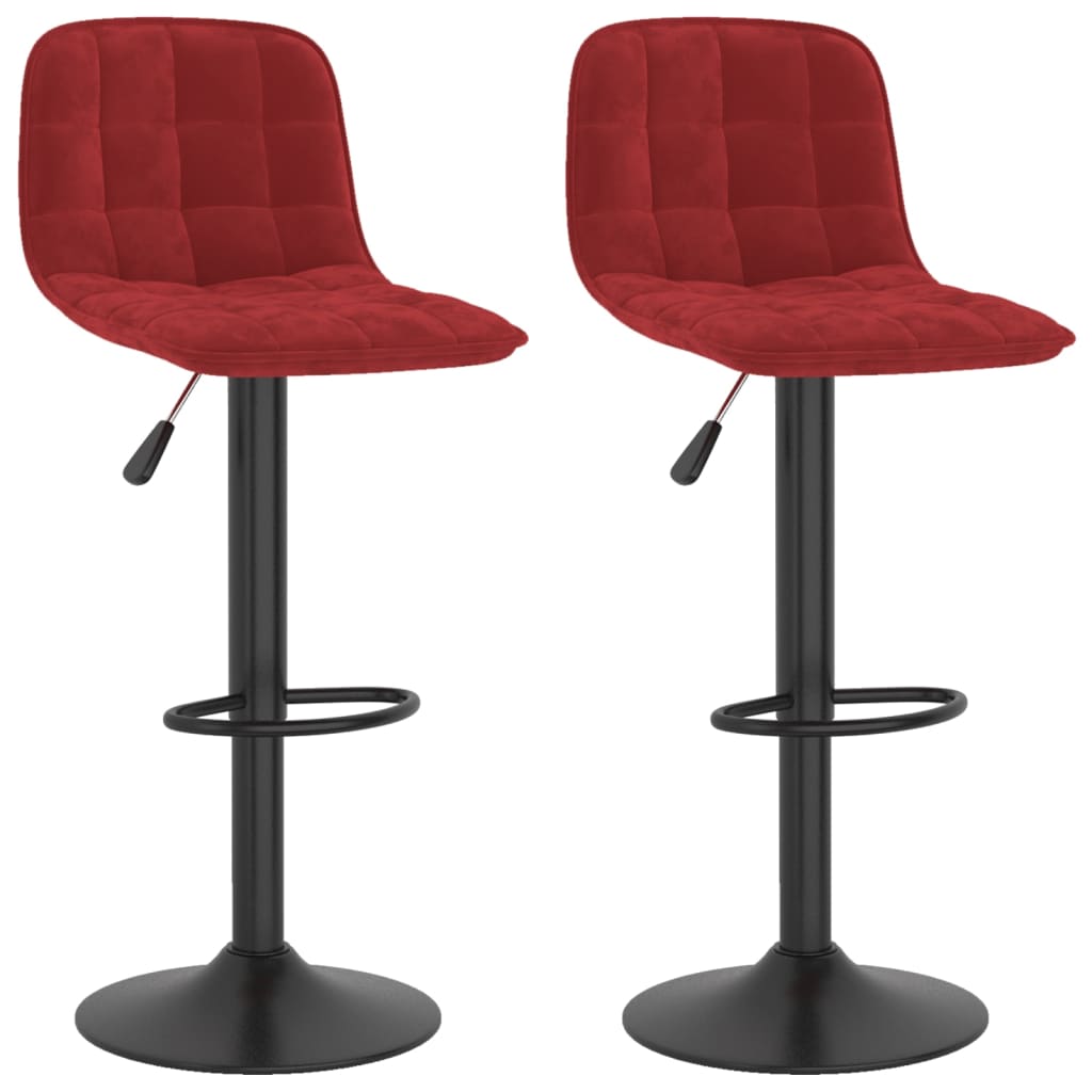 Vidaxl taburetes de cocina 2 unidades terciopelo rojo tinto