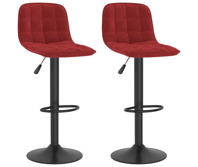 Vidaxl taburetes de cocina 2 unidades terciopelo rojo tinto