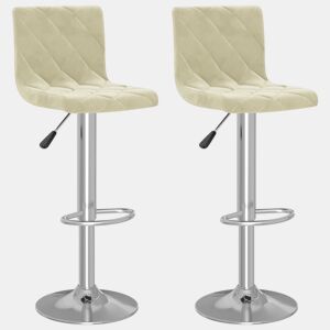 vidaXL Bancos de bar 2 pcs veludo creme