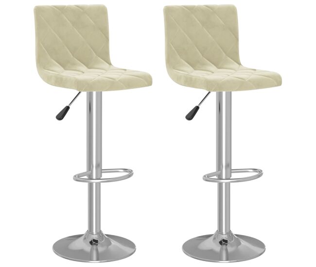 Vidaxl taburetes de cocina 2 unidades terciopelo color crema