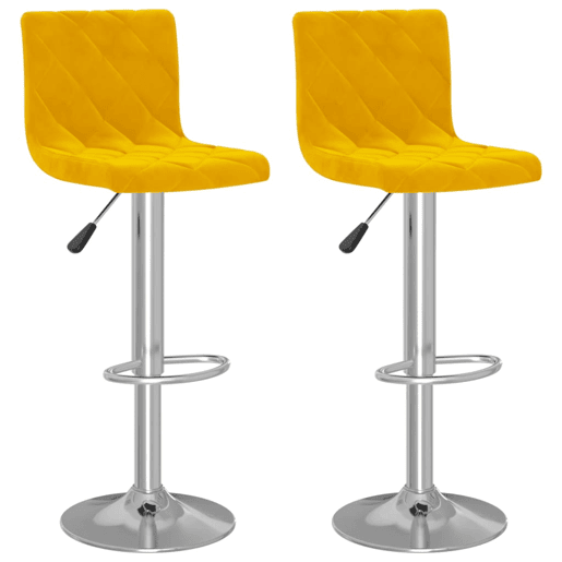 vidaXL Bancos de bar 2 pcs veludo amarelo mostarda