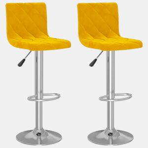 vidaXL Bancos de bar 2 pcs veludo amarelo mostarda