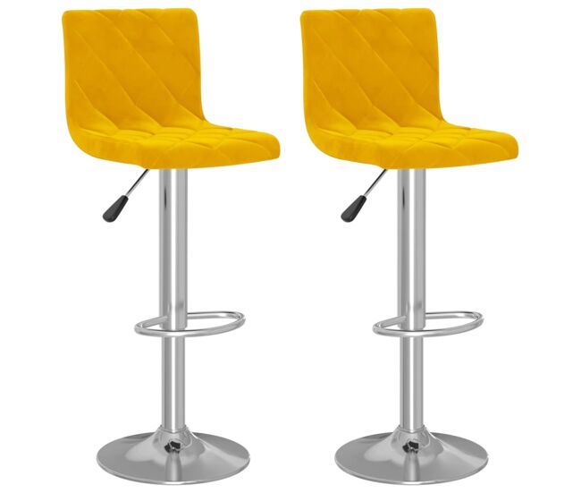 Vidaxl taburetes de cocina 2 unidades terciopelo amarillo mostaza
