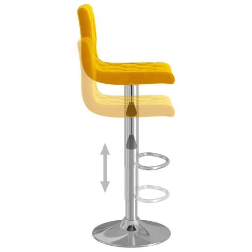 vidaXL Bancos de bar 2 pcs veludo amarelo mostarda