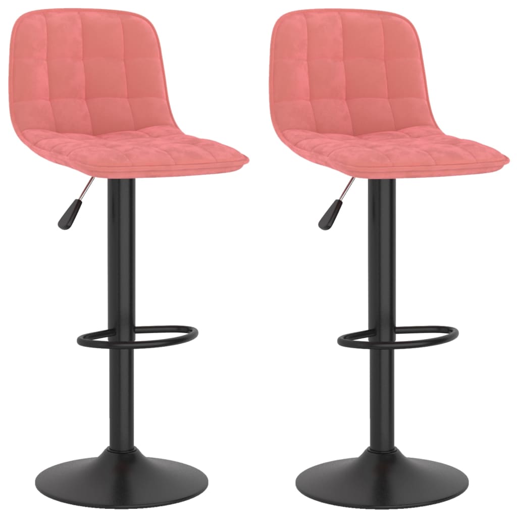 Vidaxl taburetes de cocina 2 unidades terciopelo rosa