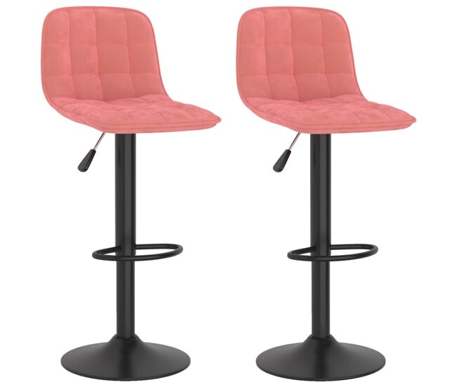 Vidaxl taburetes de cocina 2 unidades terciopelo rosa