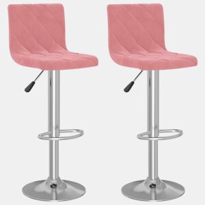 vidaXL Bancos de bar 2 pcs veludo rosa