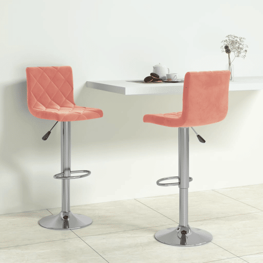 vidaXL Bancos de bar 2 pcs veludo rosa vidaXL Bancos de bar 2 pcs veludo rosa