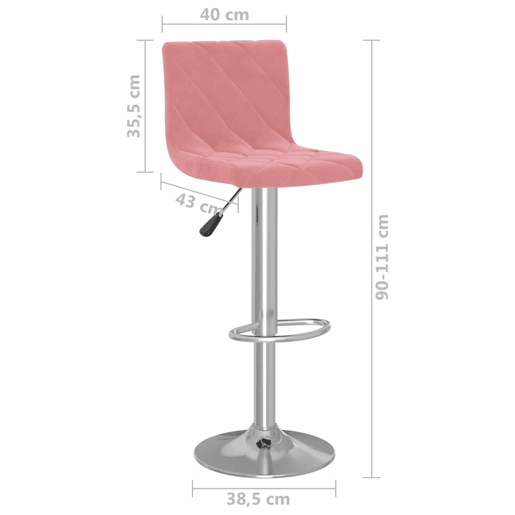vidaXL Bancos de bar 2 pcs veludo rosa vidaXL Bancos de bar 2 pcs veludo rosa