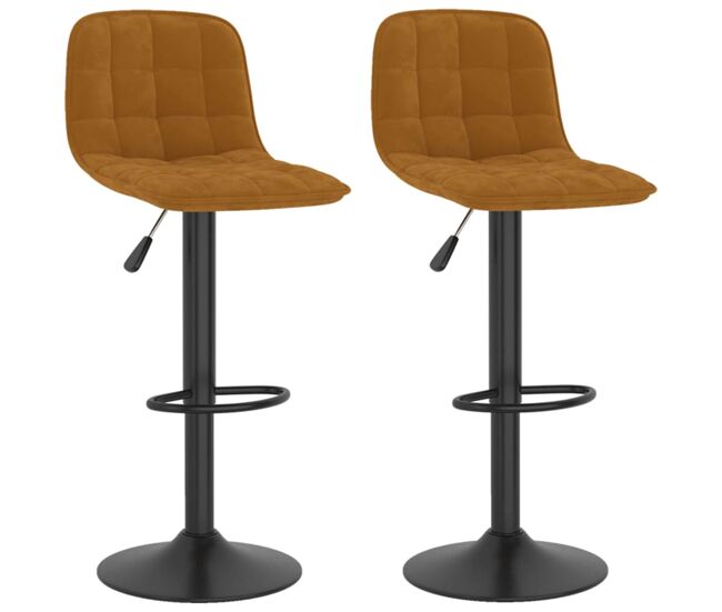 Vidaxl taburetes de cocina 2 unidades terciopelo marrón