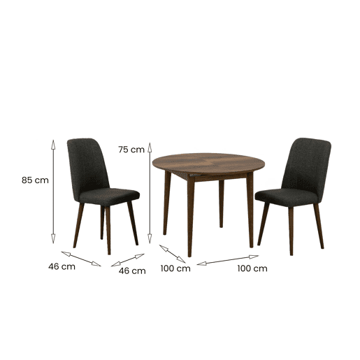 Conjunto de mesa e cadeiras com efeito madeira Conjunto de mesa e cadeiras com efeito madeira
