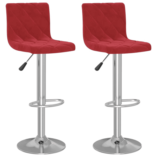 vidaXL Bancos de bar 2 pcs veludo vermelho tinto vidaXL Bancos de bar 2 pcs veludo vermelho tinto