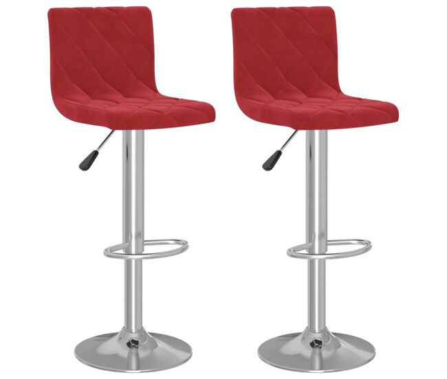 Vidaxl taburetes de cocina 2 unidades terciopelo rojo tinto