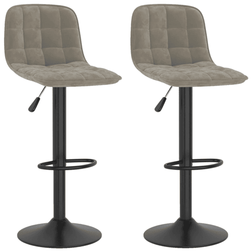 vidaXL Bancos de bar 2 pcs veludo cinzento-claro