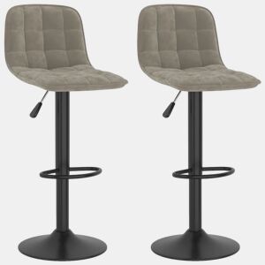 vidaXL Bancos de bar 2 pcs veludo cinzento-claro