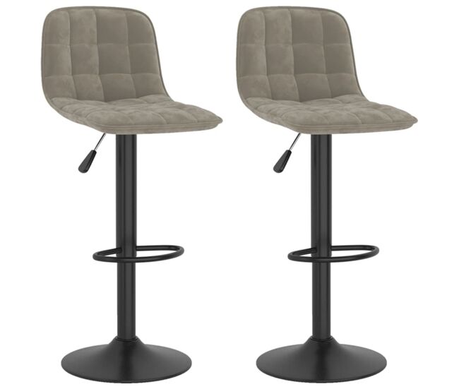Vidaxl taburetes de cocina 2 unidades terciopelo gris claro