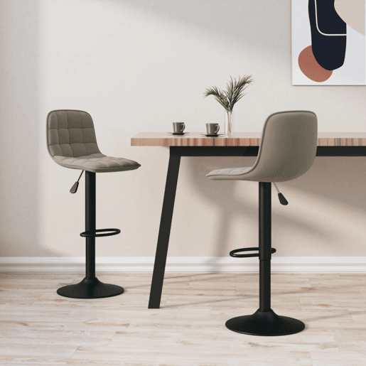 vidaXL Bancos de bar 2 pcs veludo cinzento-claro