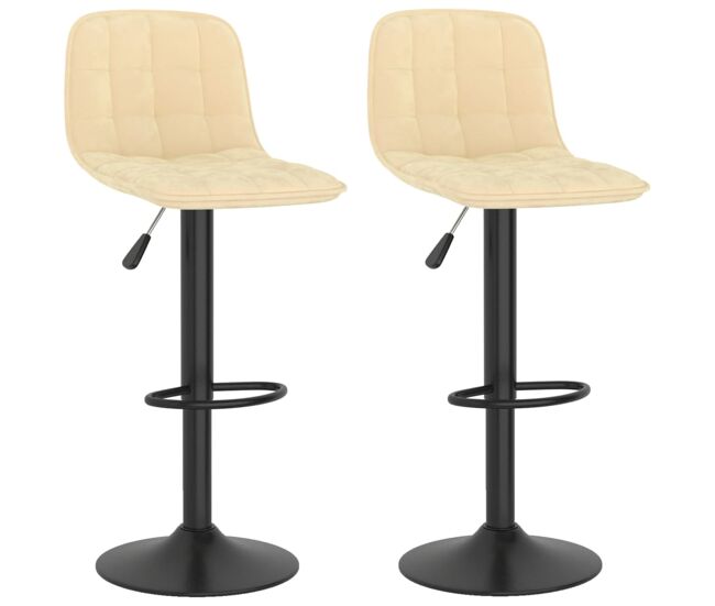Vidaxl taburetes de cocina 2 unidades terciopelo color crema