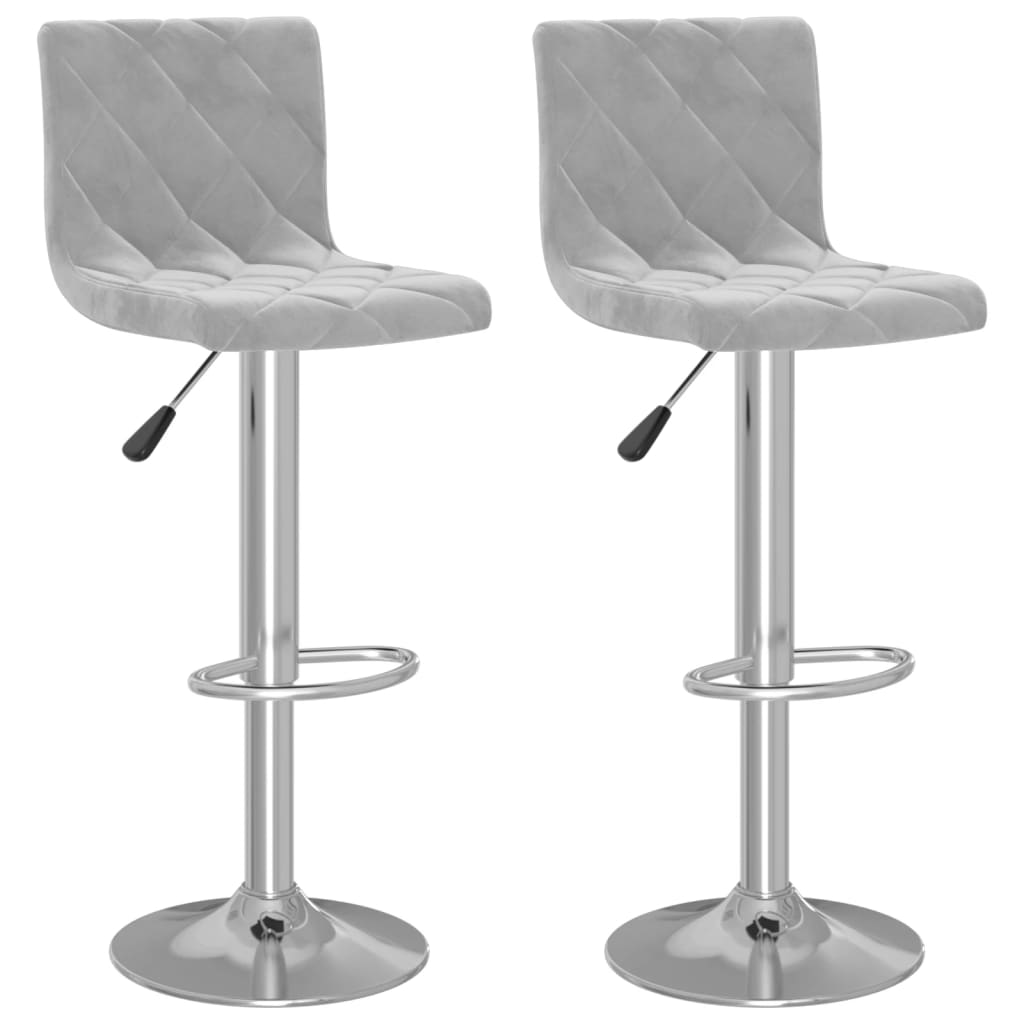 Vidaxl taburetes de cocina 2 unidades terciopelo gris claro