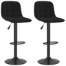 vidaXL Bancos de bar 2 pcs veludo preto
