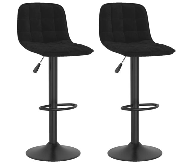 Vidaxl taburetes de cocina 2 unidades terciopelo negro