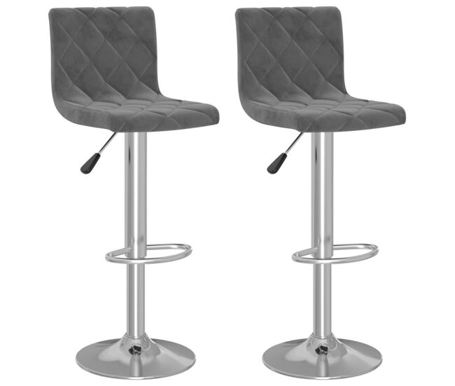 Vidaxl taburetes de cocina 2 unidades terciopelo gris oscuro