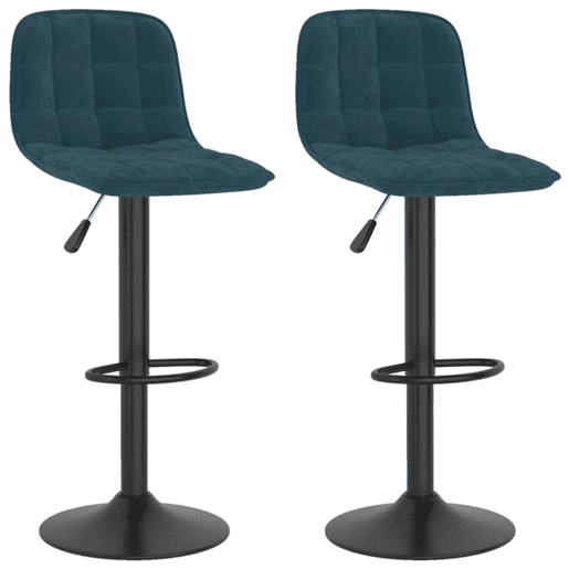 vidaXL Bancos de bar 2 pcs veludo azul