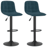 vidaXL Bancos de bar 2 pcs veludo azul