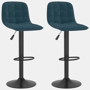 vidaXL Bancos de bar 2 pcs veludo azul