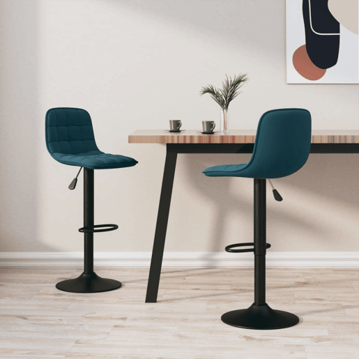 vidaXL Bancos de bar 2 pcs veludo azul