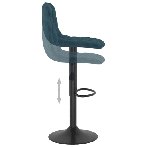 vidaXL Bancos de bar 2 pcs veludo azul